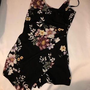 Black Floral Romper